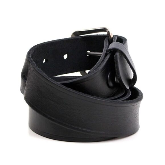 Boston BLACK GENUINE LEATHER 1 3/8"Wd CASUAL DRESS MEN'S BELT Sz 42 (P11 - Picture 4 of 11